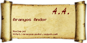 Aranyos Andor névjegykártya